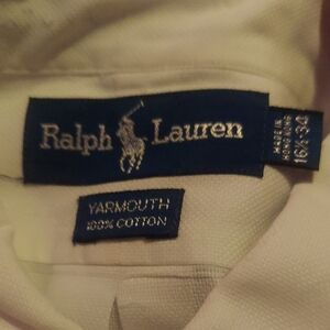 Polo ralph Lauren White dress Shirt. N.W.O.T. YARMOUTH. 100% COTTON.